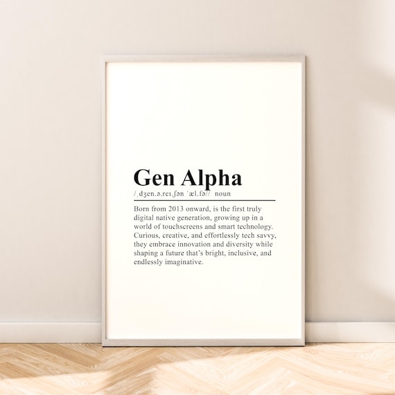 Gen Alpha Definition Digital Natives Dictionary Style Poster