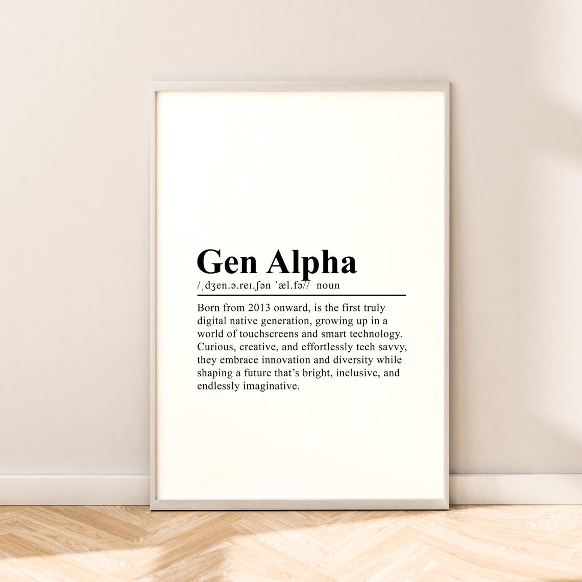 Gen Alpha Definition Digital Natives Dictionary Style Poster