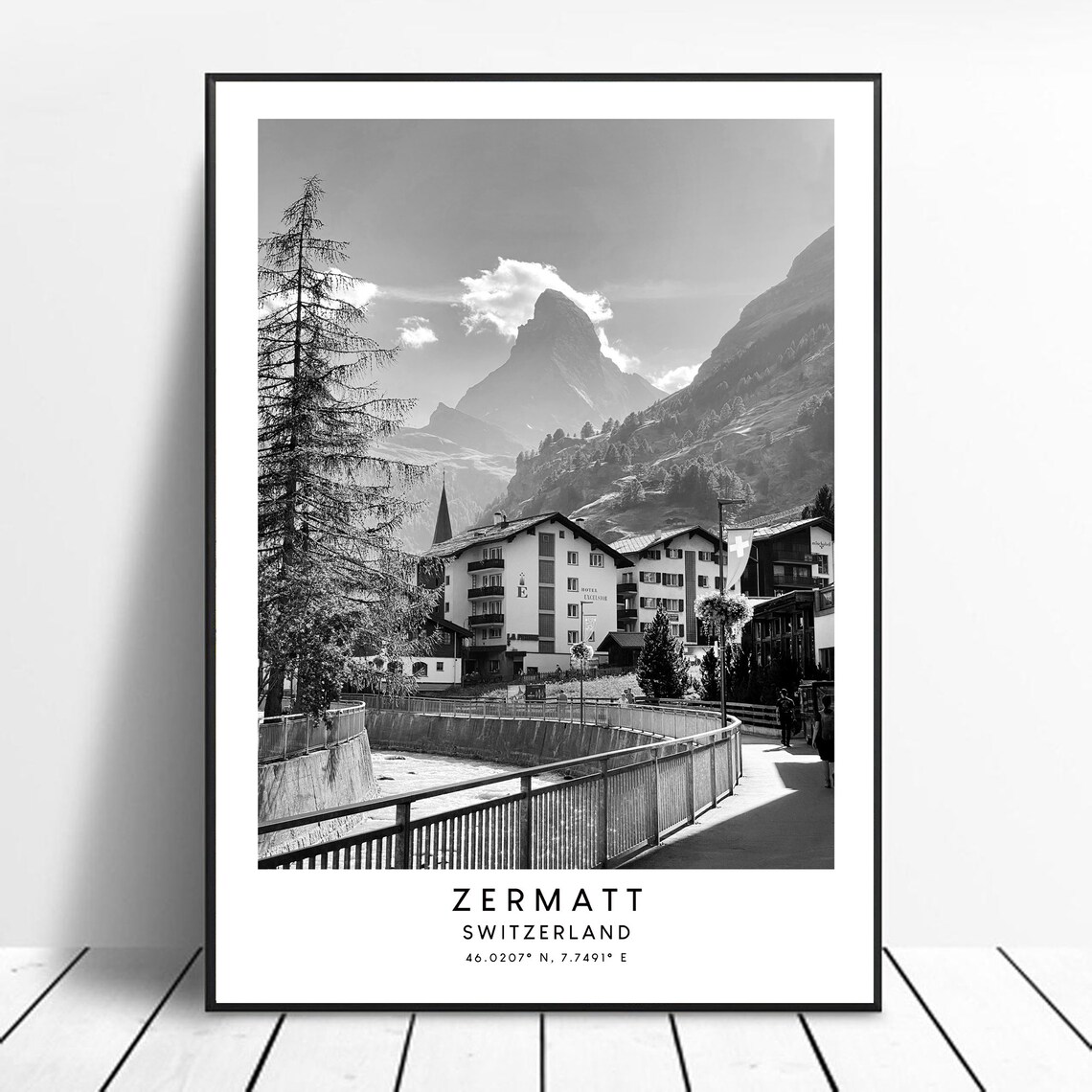 Zermatt Minimalist Travel Art Poster, Switzerland