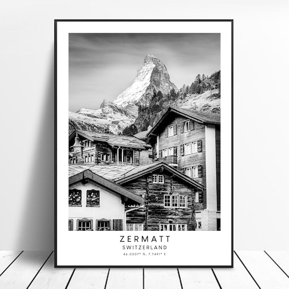 Zermatt Switzerland Matterhorn Minimalist Travel Poster