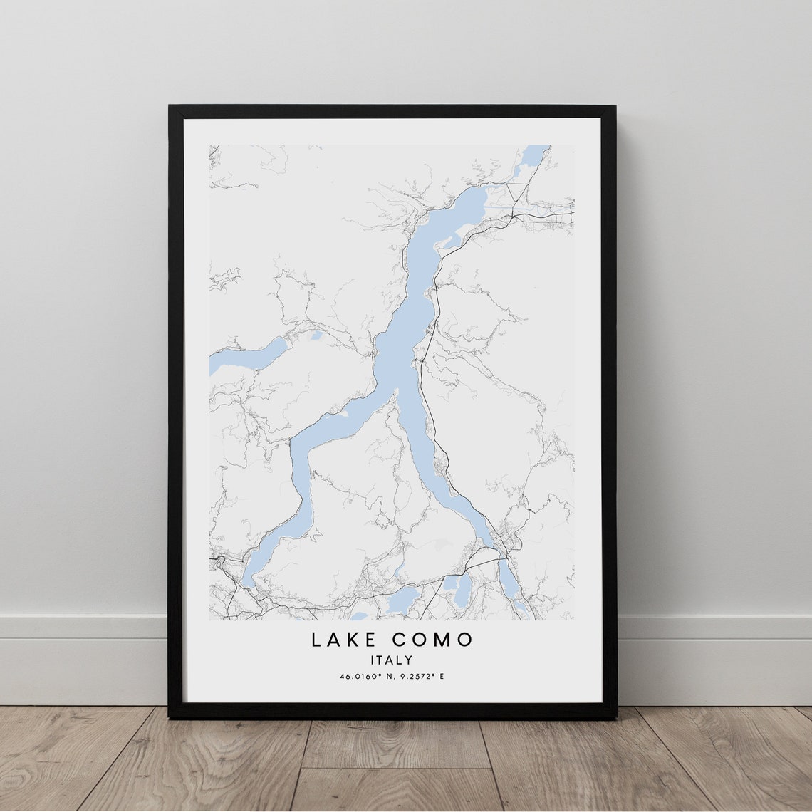 Lake Como Italy Minimalist Map Poster With Coordinates Wall Decor