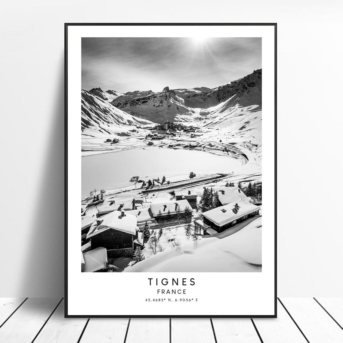 Tignes France Minimalist Travel Poster, Ski Resort