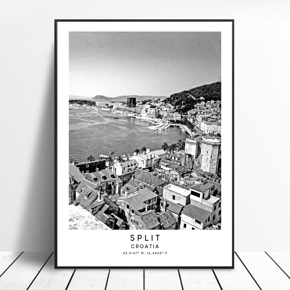 Split Croatia Minimalist Travel Poster, Europe