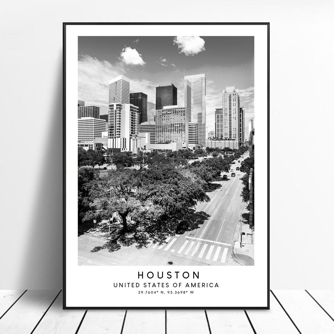 Houston Minimalist Travel Poster, City Art Print
