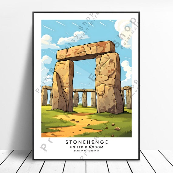 Stonehenge Print Poster Wall Art Salisbury Travel Minimalist Gift