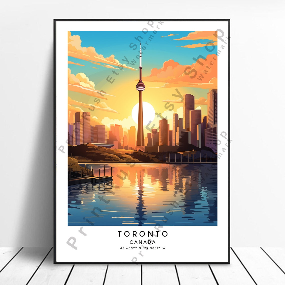 Toronto Canada Travel Print Wall Decor Minimalist Home Dcor Gift Art Hanging Taipei Poster