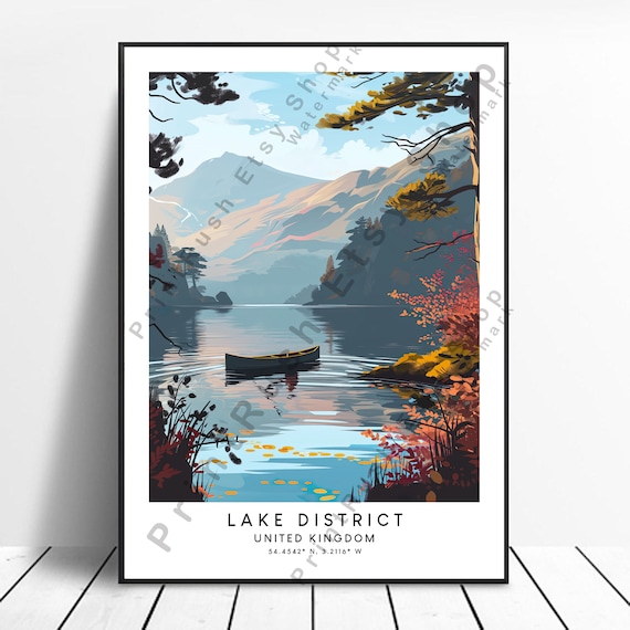 Lake District Colourful Landscape Art Print