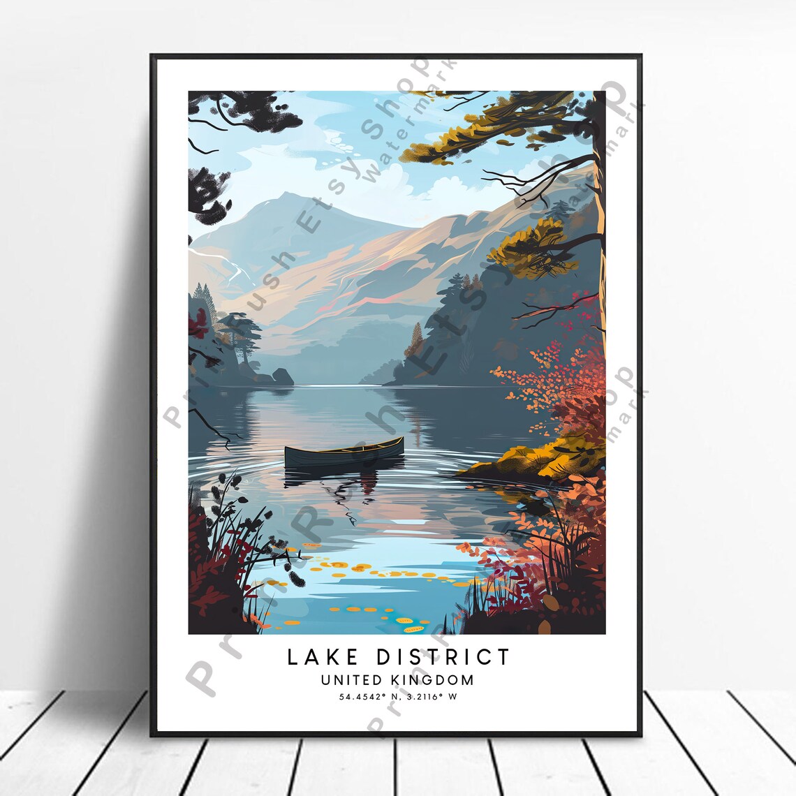 Lake District Colourful Landscape Art Print