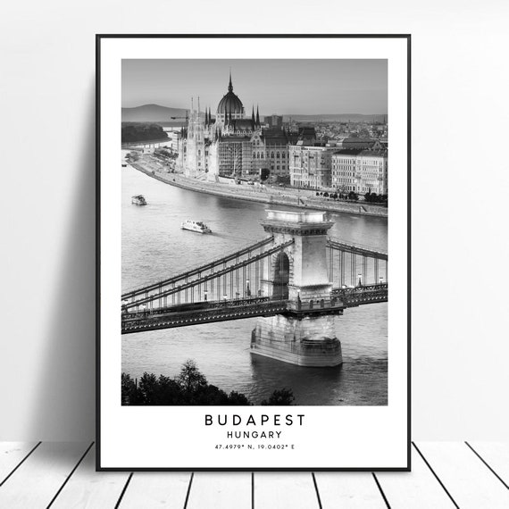Budapest Minimalist Travel Poster, Hungary Art Print