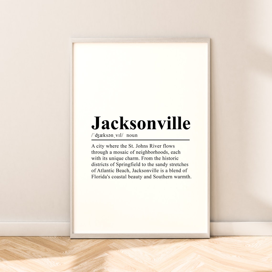 Jacksonville Print Jacksonville Poster Jacksonville Travel Print Jacksonville Wall Print Minimalist Jacksonville Art Jacksonville Dcor Gift
