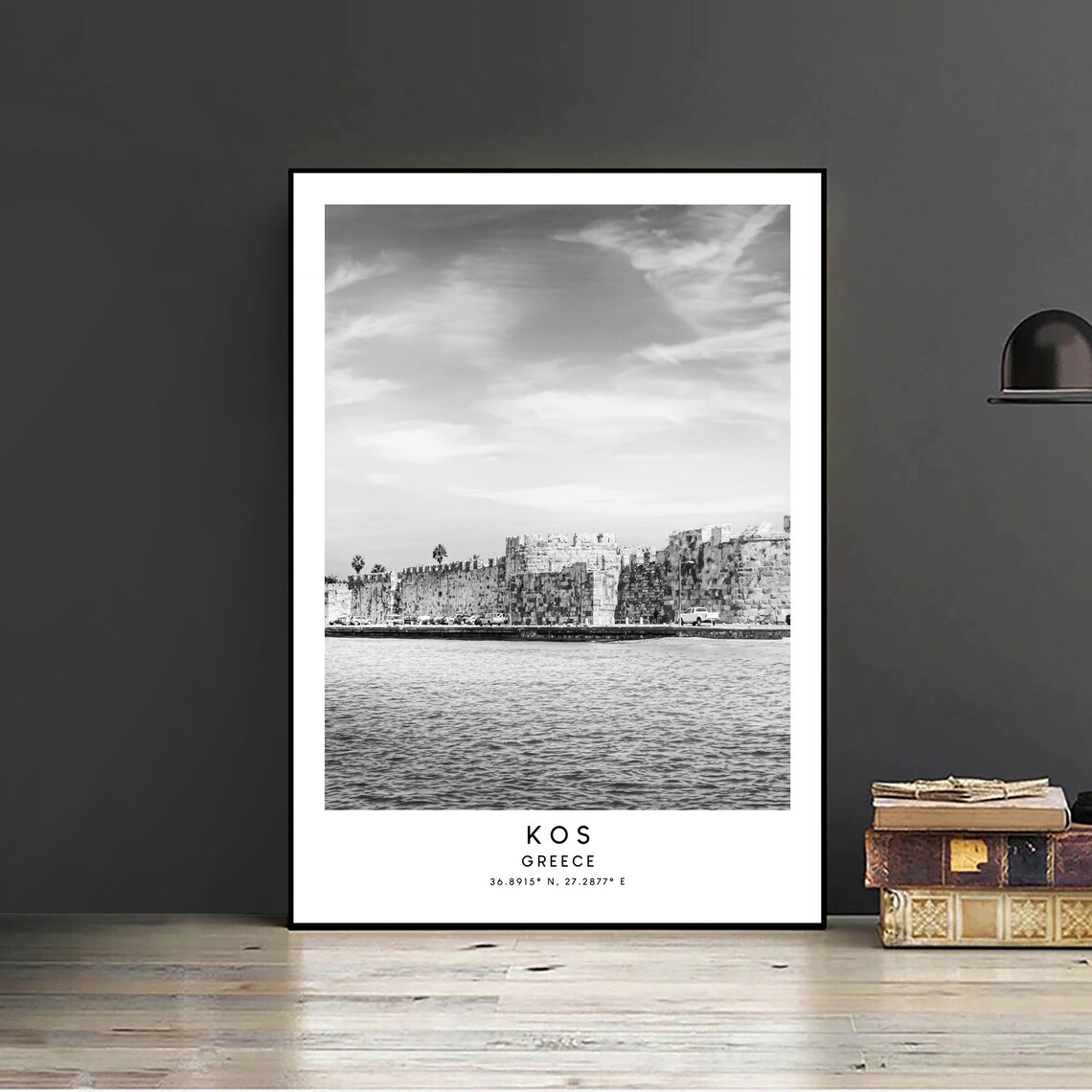Kos Island Black And White Travel Poster, Minimalist - Image 2