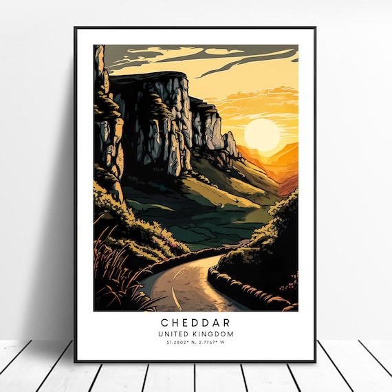 Cheddar Gorge Colourful Abstract Minimalist Art Print