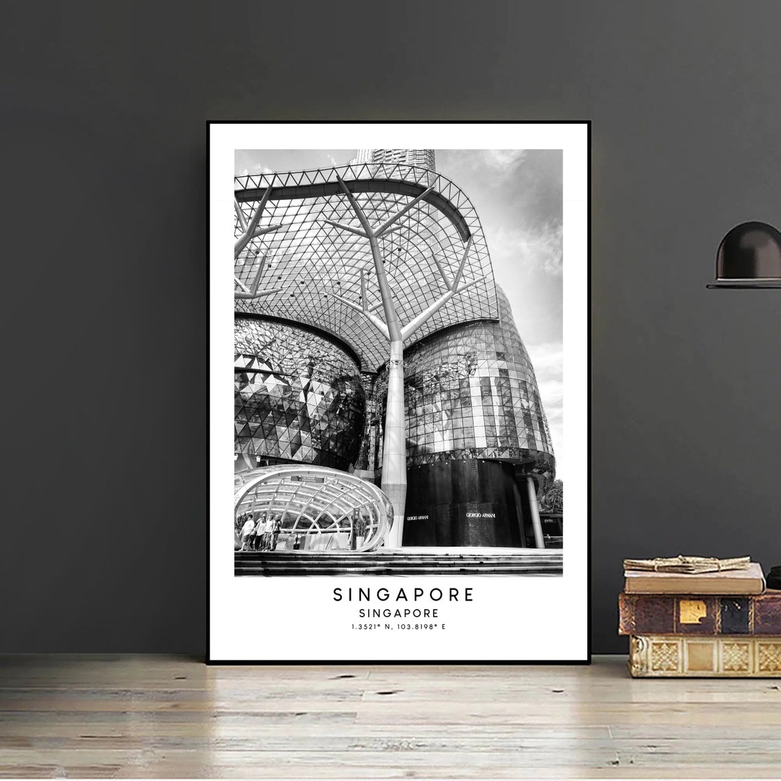 Singapore Travel Art Black And White Singapore Poster Singapore Wall Print Minimalist Singapore Wall Art Singapore Print Singapore Gift Art - Image 2