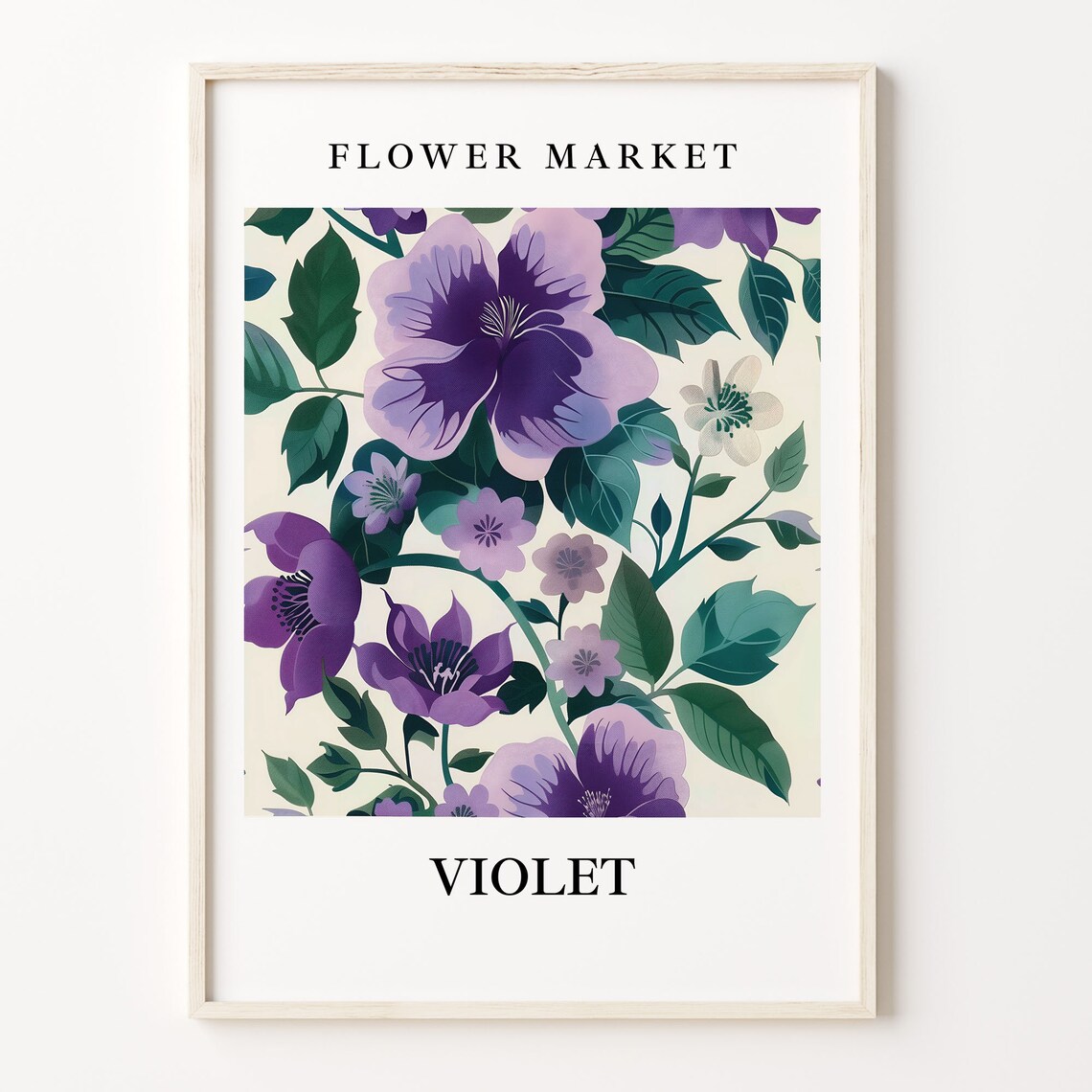 Violet Flower Market Botanical Art Print