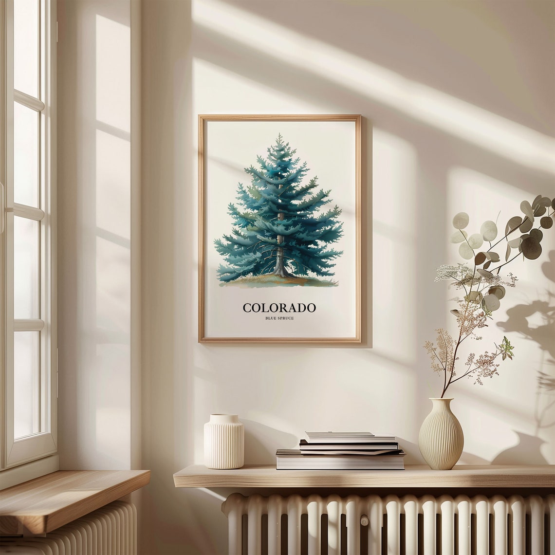 Colorado Blue Spruce State Tree Evergreen Mountain Watercolor Poster - Image 3