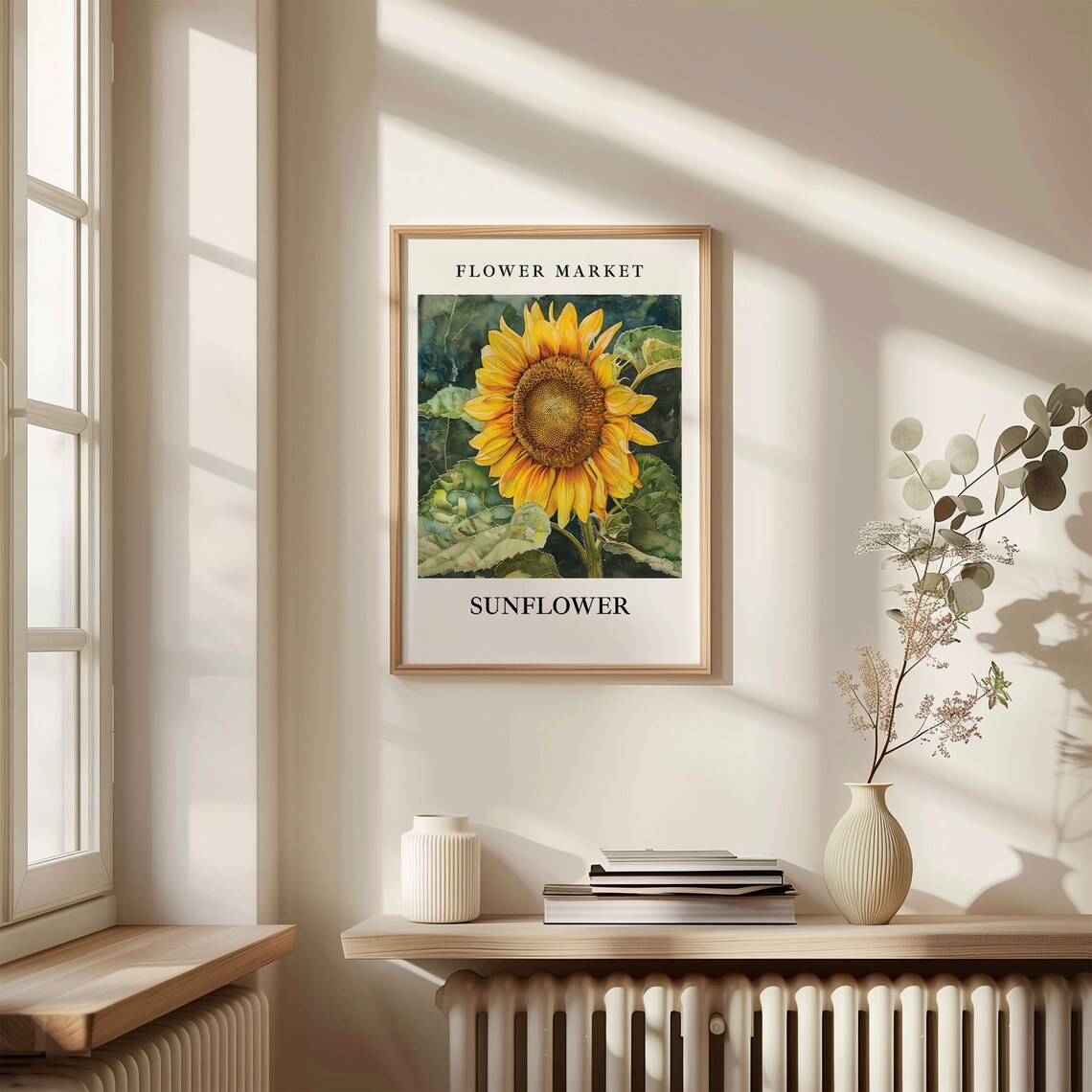 Sunflower Wall Art Pastel Floral Art Print - Image 3