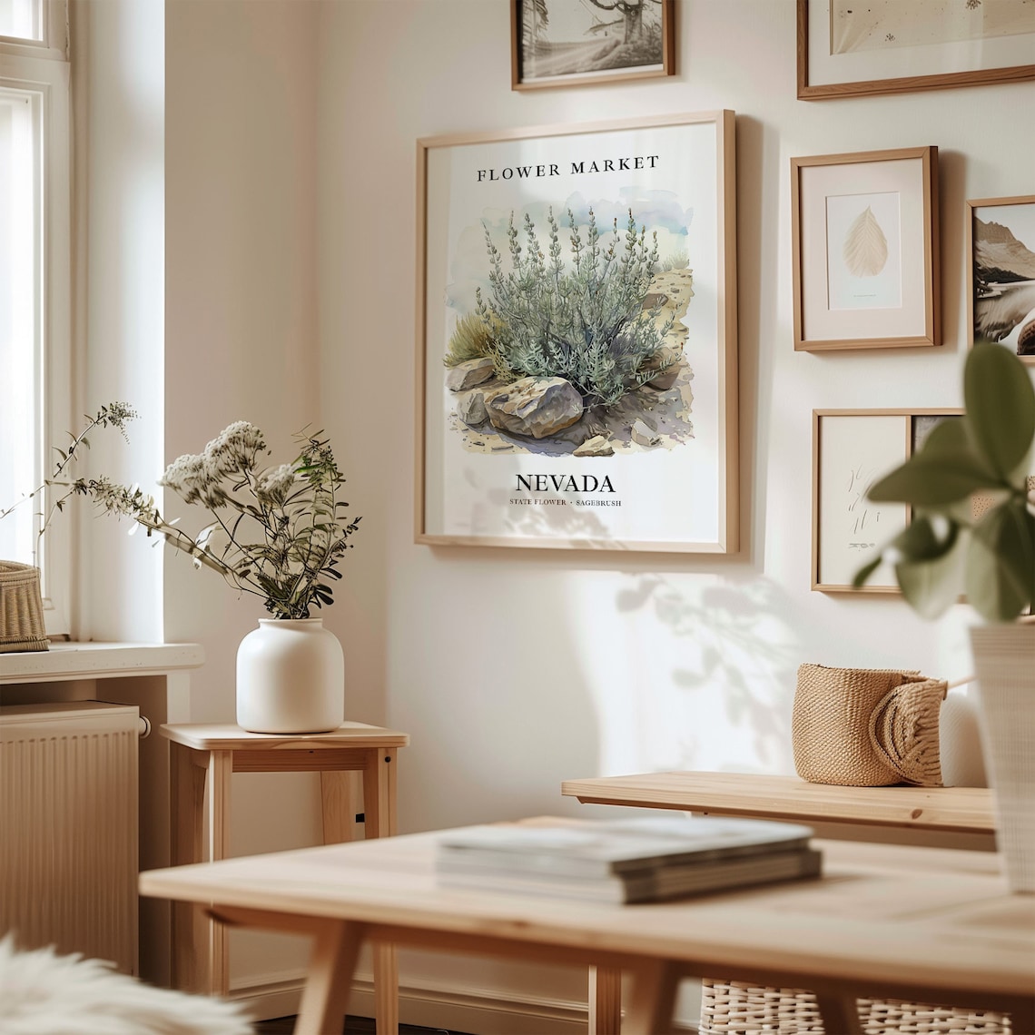 Nevada State Flower Sagebrush Botanical Art Print - Image 2