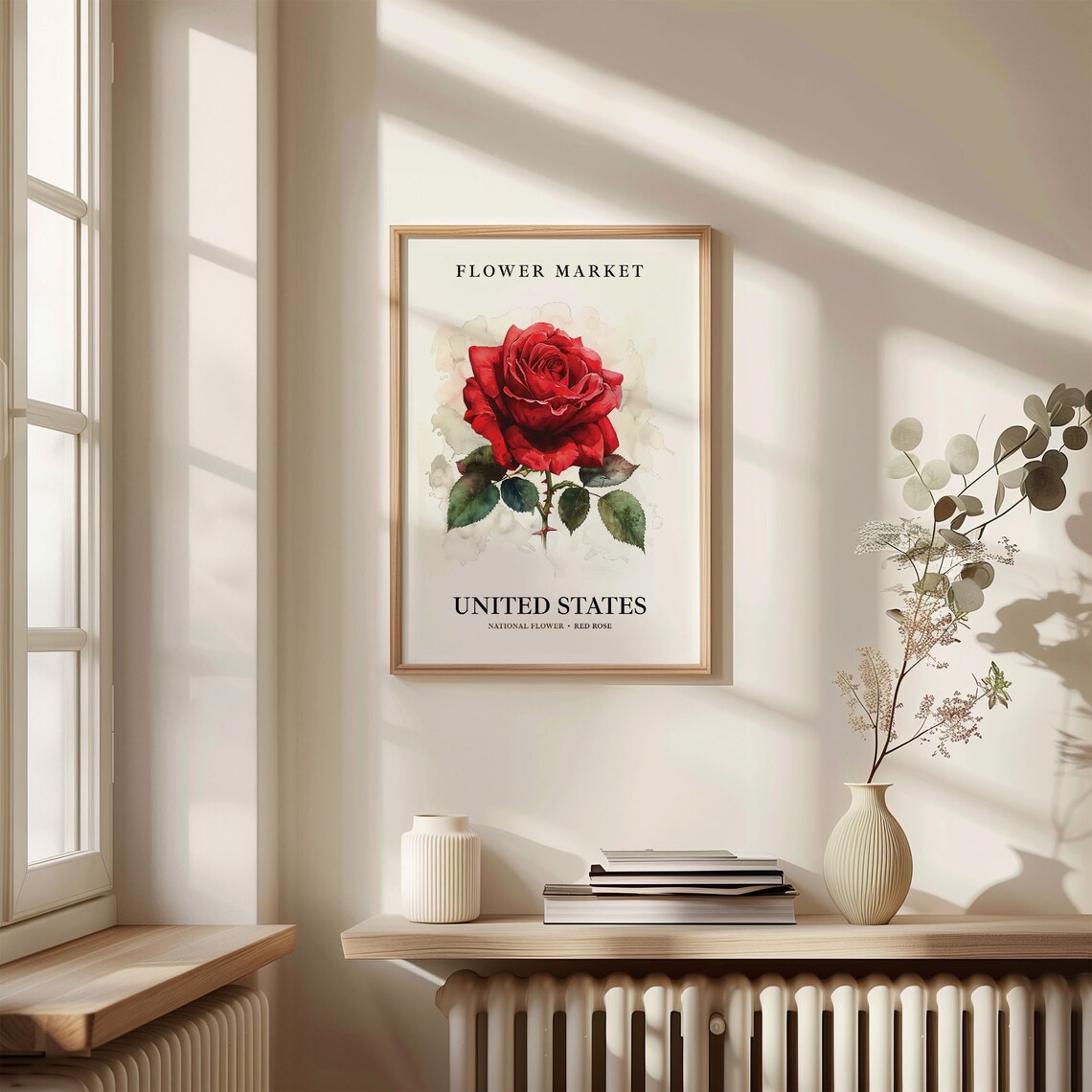Rose Flower Wall Art Poster, Vintage Floral Print - Image 3