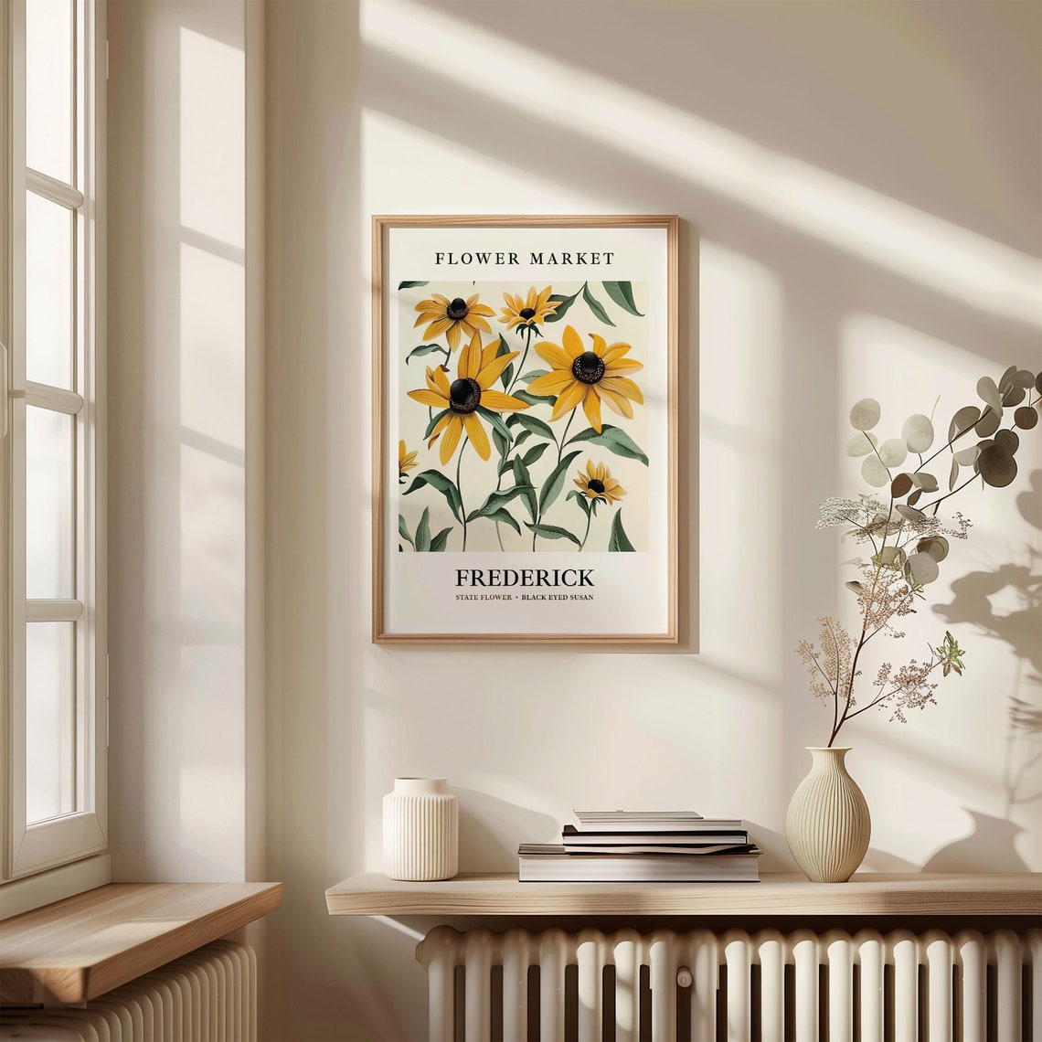 Frederick Maryland Black Eyed Susan Botanical Elegant Classic Poster - Image 3