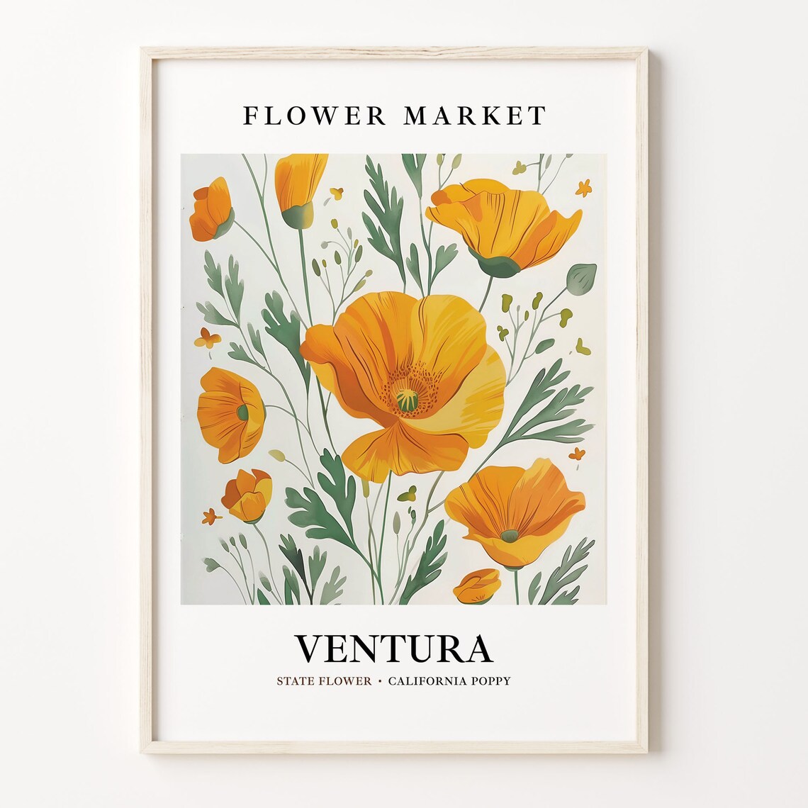 Ventura Flower Market California Poppy Art Print