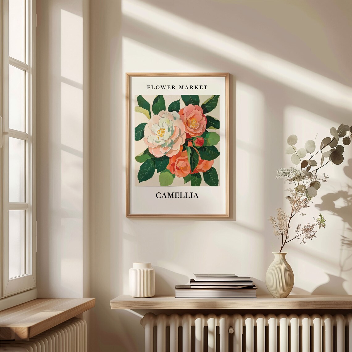 Camellia Flower Market Art Print, Botanical Decor - Image 3