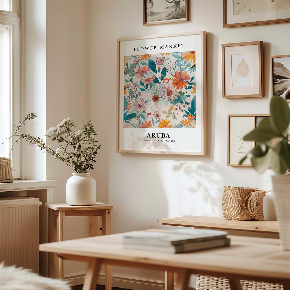 Aruba Wanglo National Flower Market Tropical Floral Art Poster - Image 2
