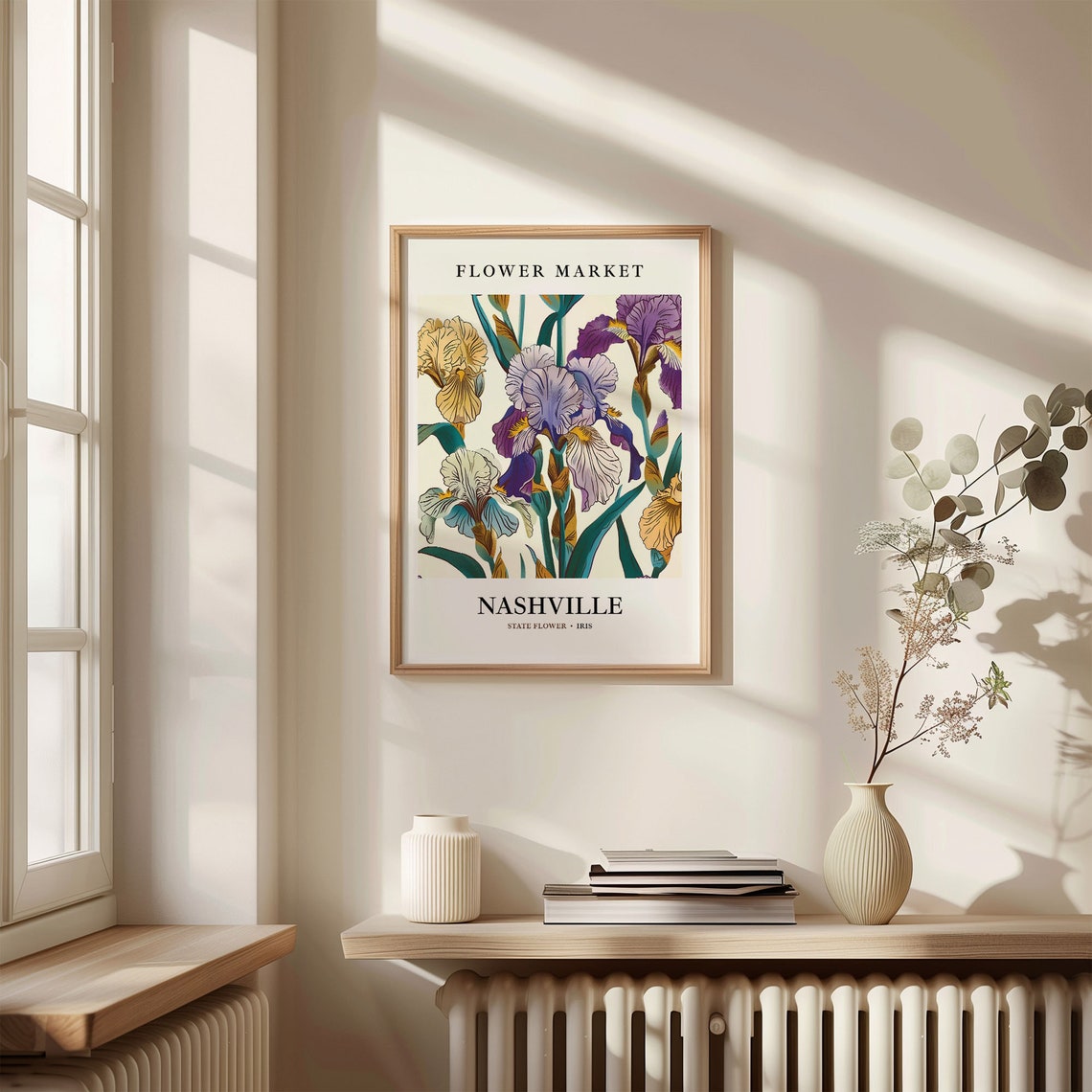 Nashville Iris Bouquet Colorful Botanical Flower Market Poster - Image 3