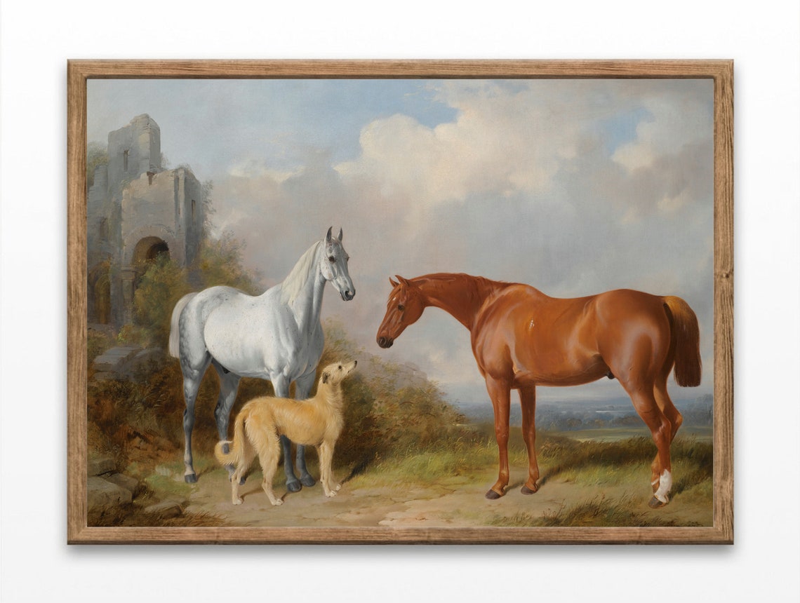 Oil Paintings Of Horses Paintings Of Dog Vintage Horse Prints Lake House Wall Art Art