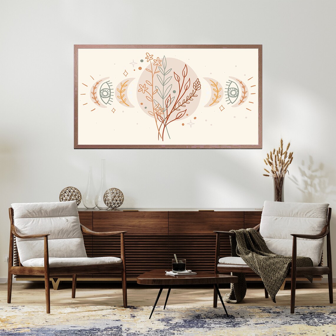 Boho Frame TV Art, Neutral Wall Art Print - Image 2