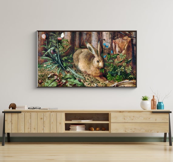 Frame Tv Art A Hare In The Forest Vintage Painting Tv Art Art Tv Instant