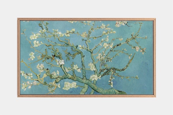 Frame Tv Art Blossoming Almond Tree Vintage Artworks Van Gogh Paintings Instant