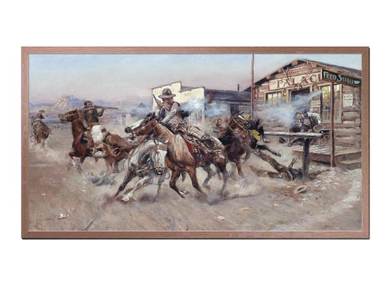 Frame Tv Art Vintage Paintings Of Cowboys Tv Art Frame Tv Art Instant