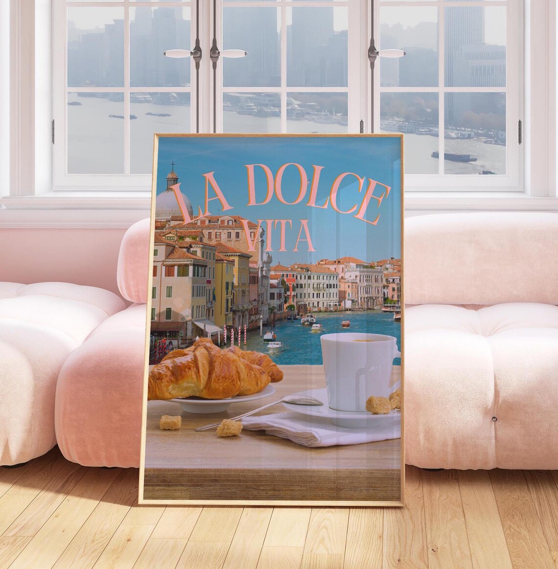 La Dolce Vita Venice Canal Breakfast Photo Italy Quote Poster