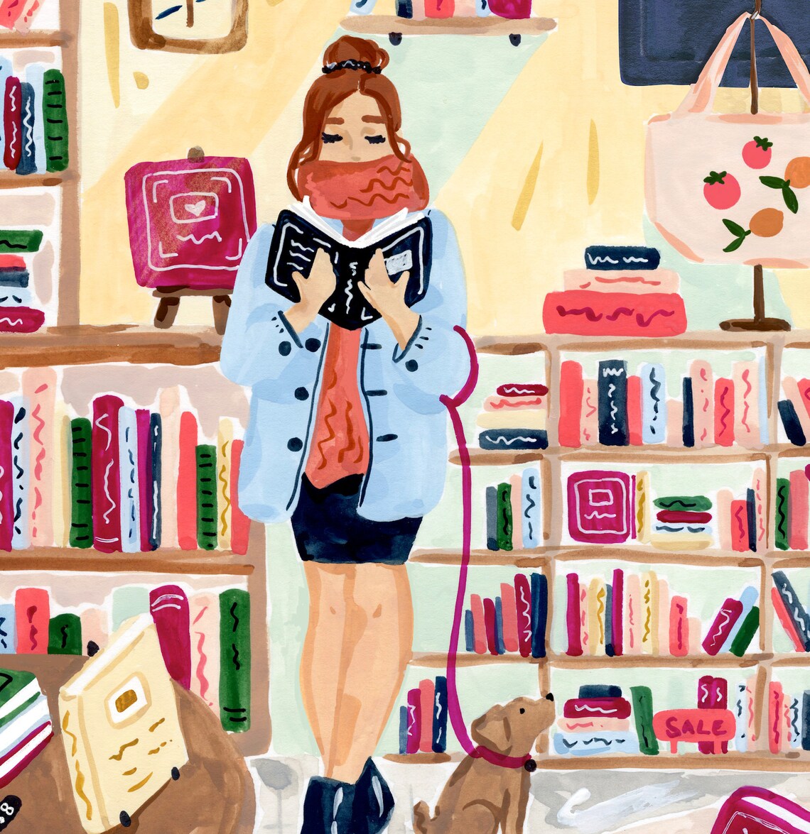 Cozy Bookshelf Minimalist Art Print, Literary Decor - Image 4