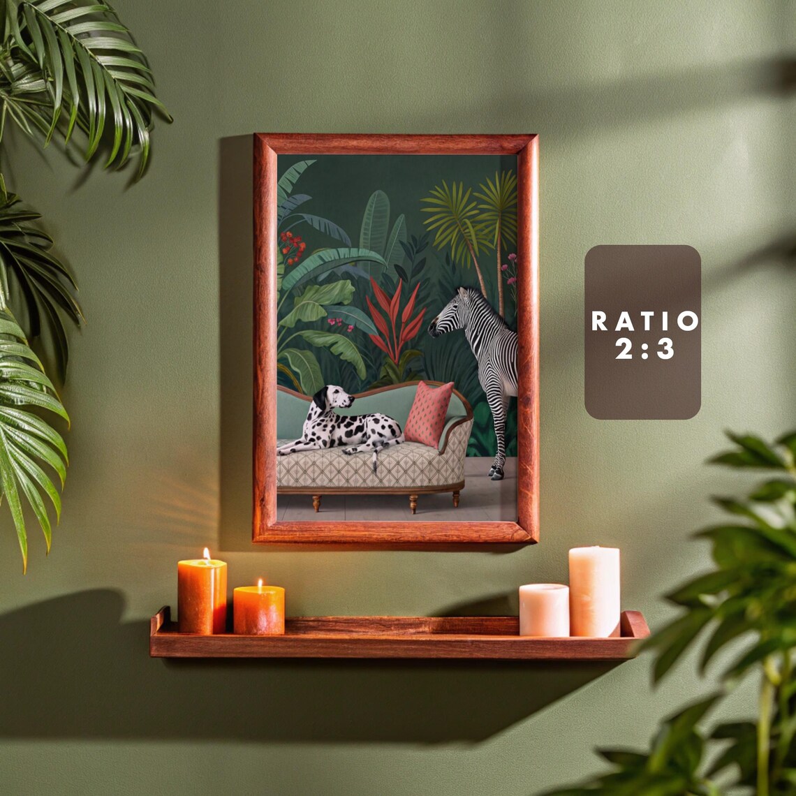 Whimsical Jungle Dalmatian Zebra Maximalist Poster - Image 5