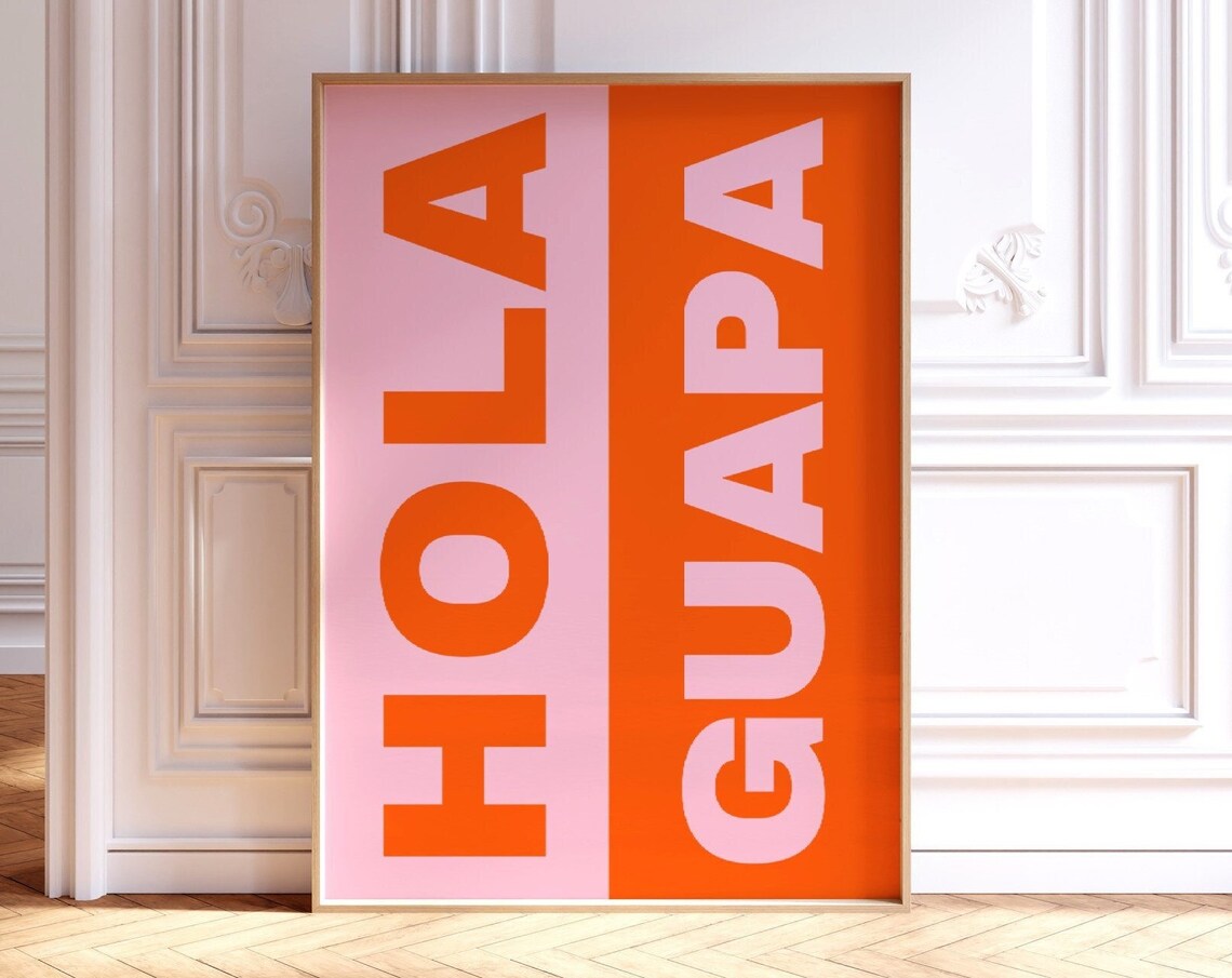 Hola Guapa Quote Print, Trendy Spanish Typography