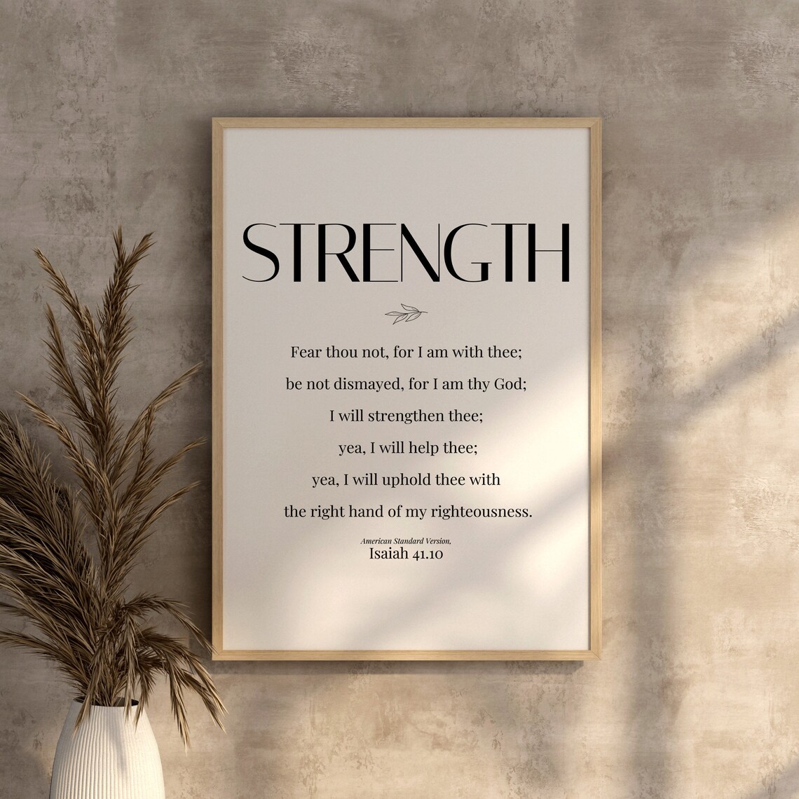 Strength Isaiah 41.10 Fear Not Bible Verse Poster Bold Minimalist - Image 2