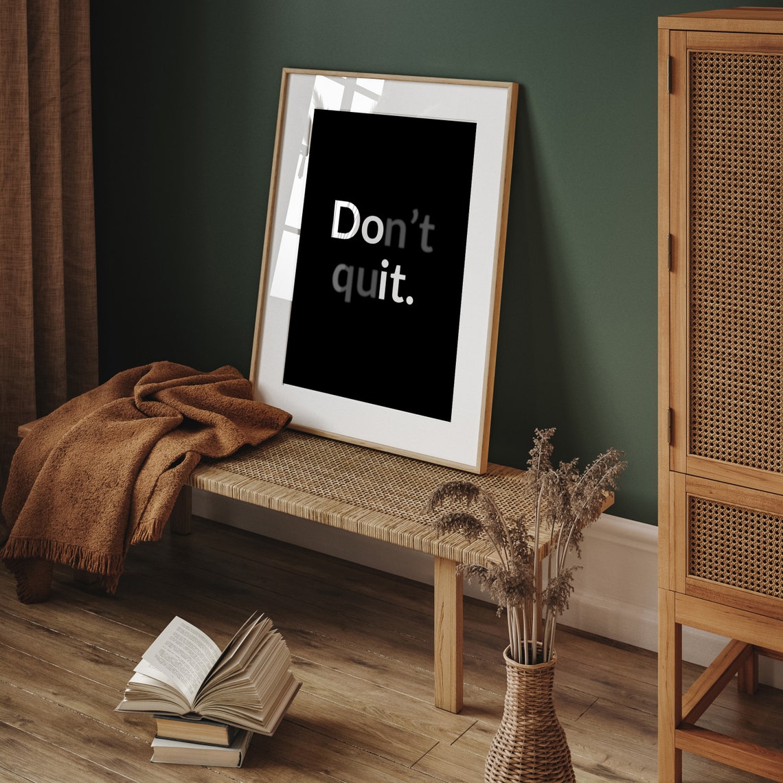 Dont Quit Hidden Do It Message Black Background Quote Poster - Image 2
