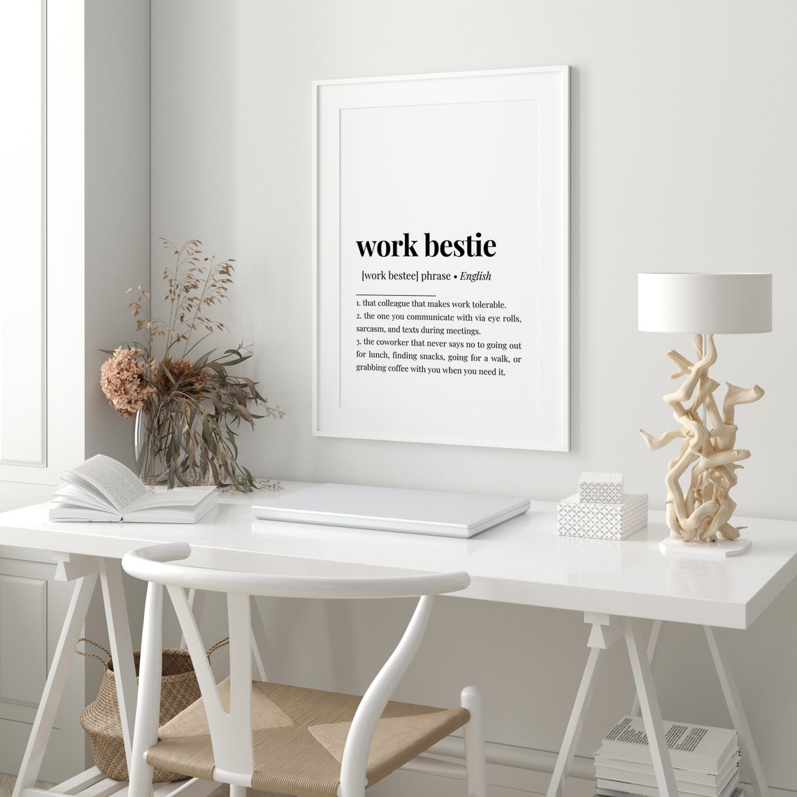 Work Bestie Definition Funny Coworker Gift Dictionary Poster - Image 3
