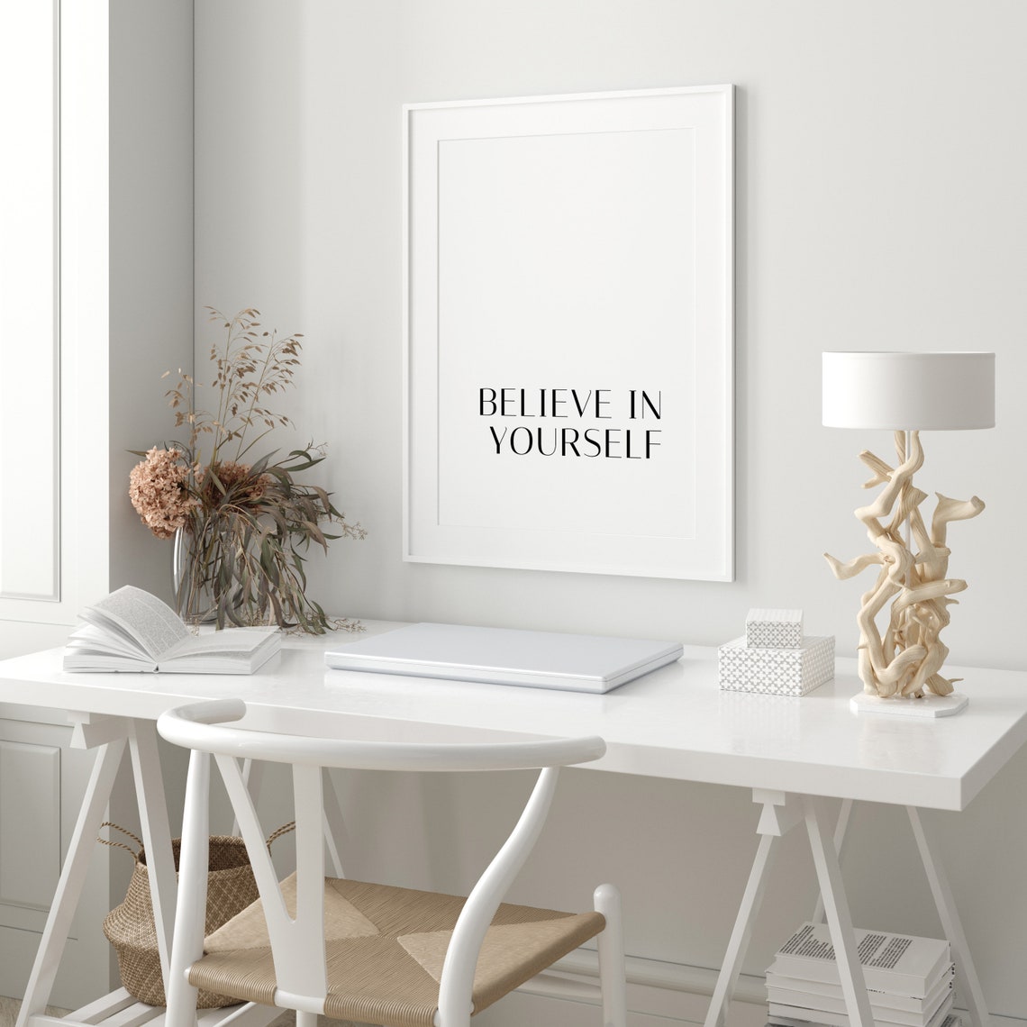 Believe In Yourself Minimalist Serif Typography Motivation Poster - Image 2