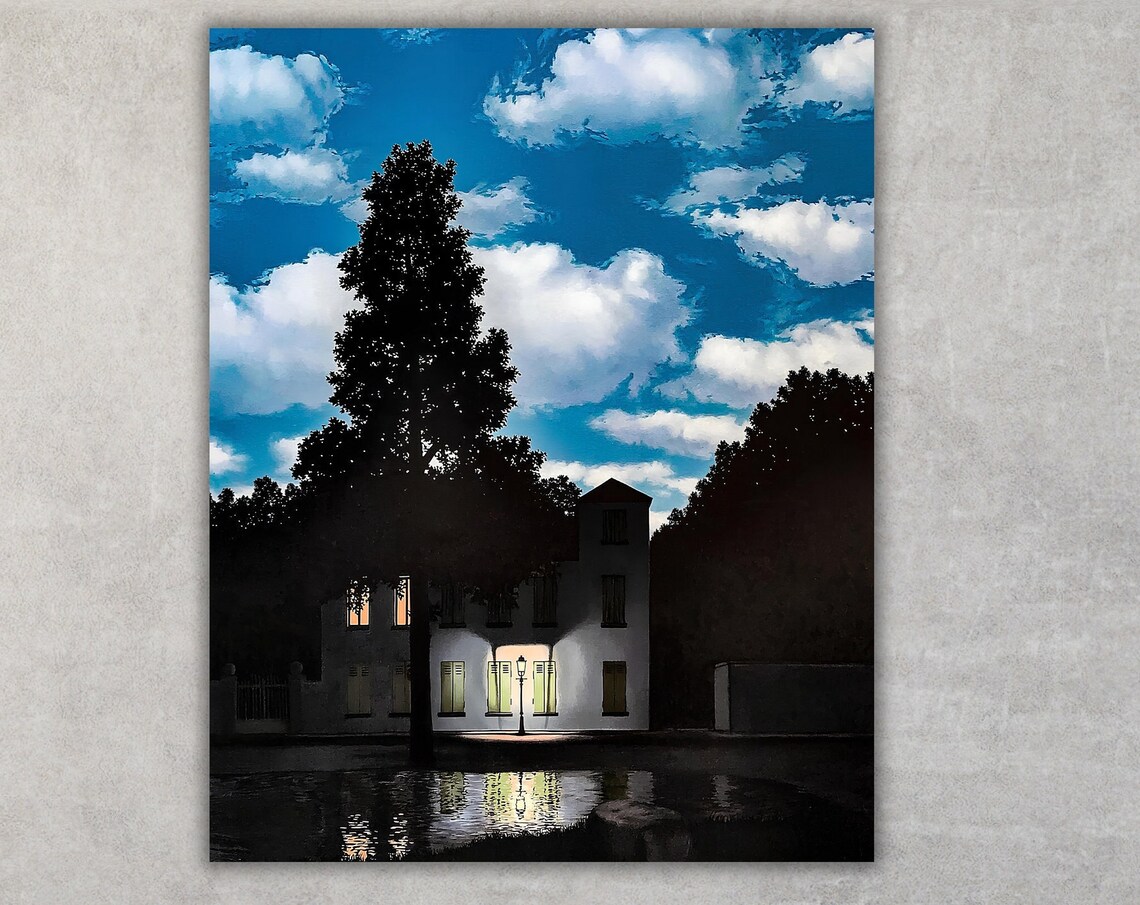Rene Magritte The Empire of Light Day Sky Night Street Surreal Poster