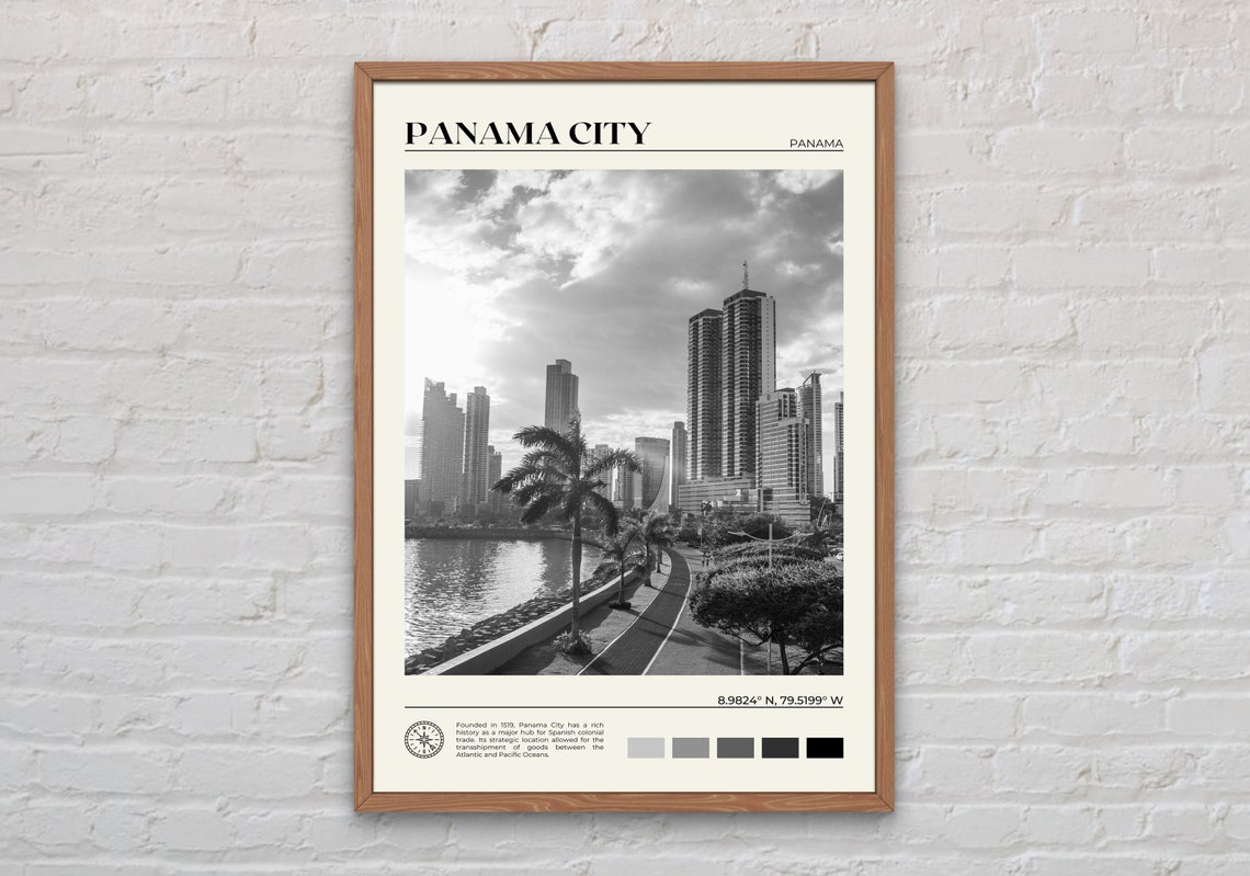 Black And White Panama City Print Panama City Art Panama City Poster Panama City Photo Panama City Poster Print Panama City Decor