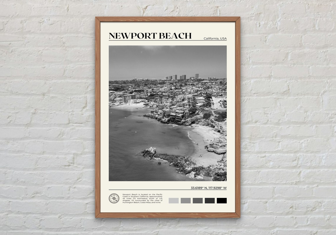 Black And White Newport Beach Print Newport Beach Wall Art Newport Beach Poster Newport Beach Photo Newport Beach Decor California