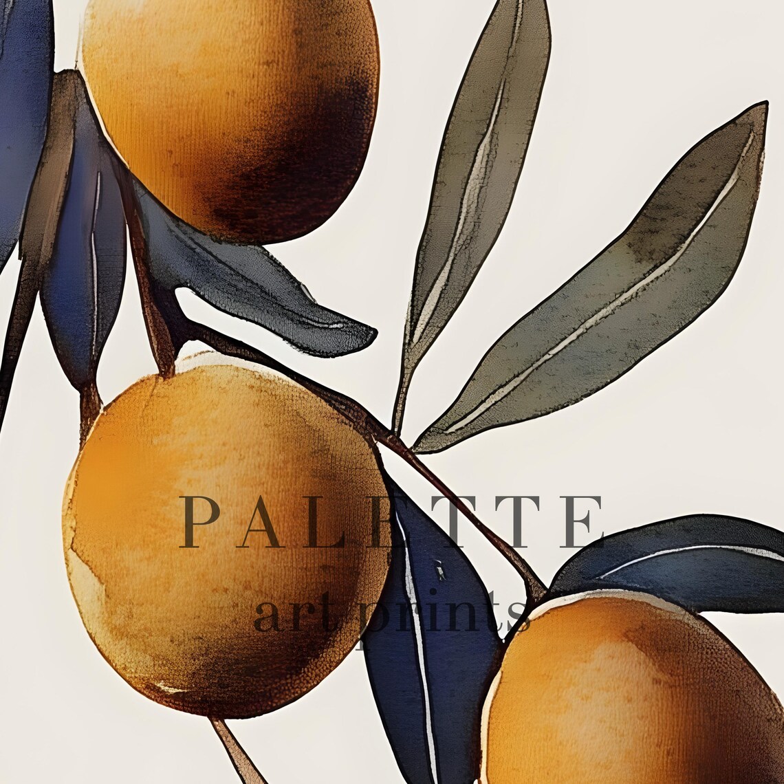 Minimalist Olive Branch Illustration, Art Print - Image 2