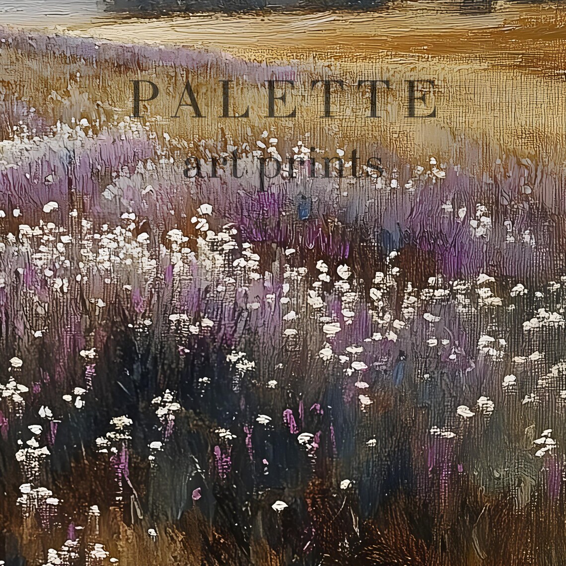 Lavender Meadow Of Purple Wildflowers With Birds In The Sky Poster - Image 2