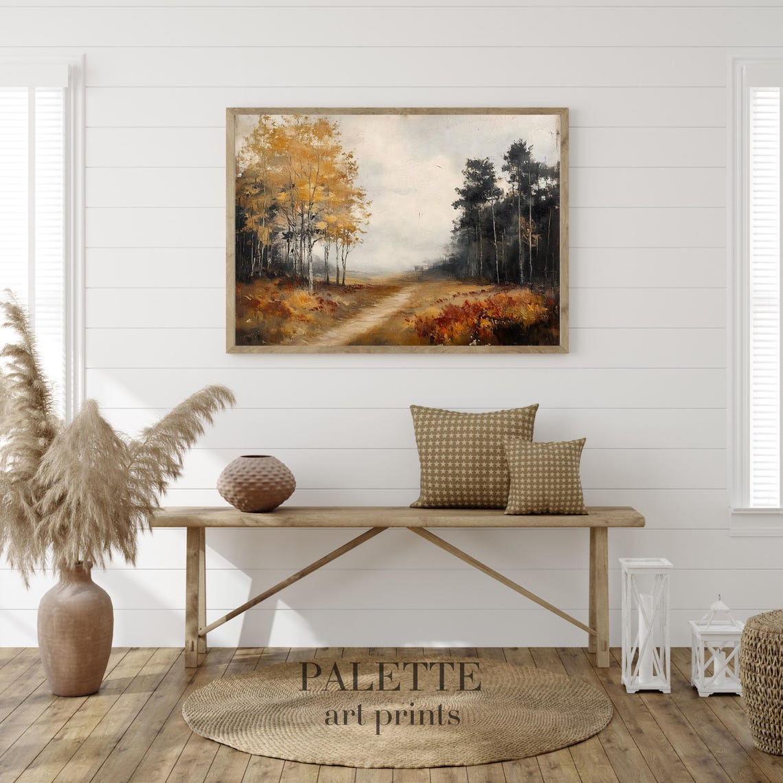 Golden Autumn Pathway Through Birch Trees Fall Colors Poster - Image 3