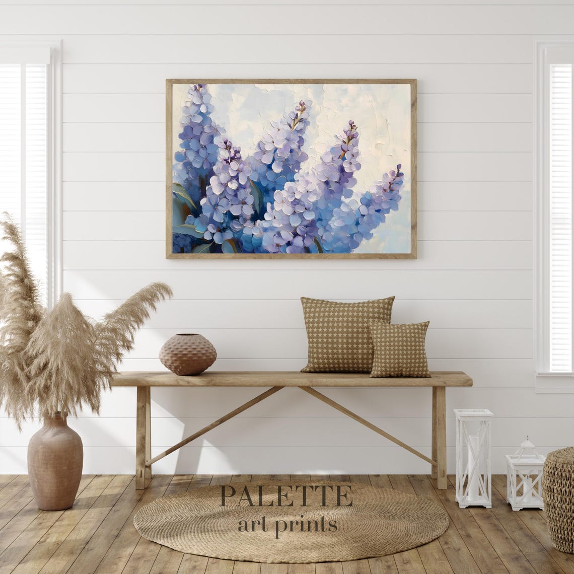 Dreamy Lavender Blossom Impasto Soft Periwinkle Floral Print - Image 3
