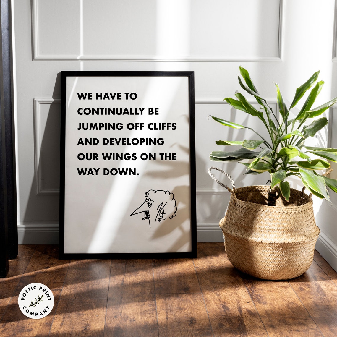 Kurt Vonnegut Quote We Have To Continually Be Jumping Off Cliffs Gift For Book Lovers Library Poster Book Worm Gift Wall Art - Image 4