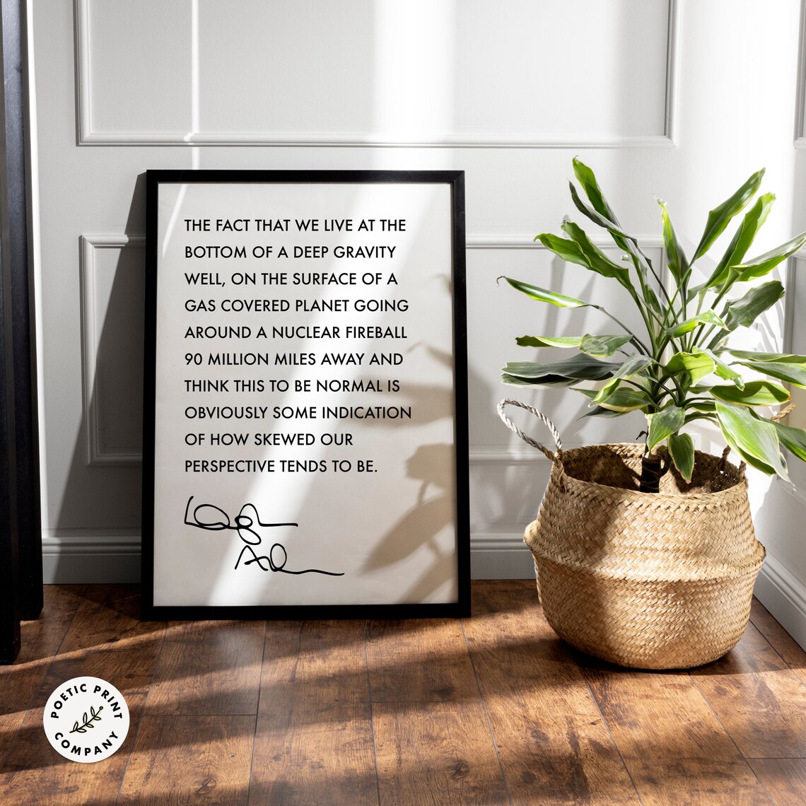 Douglas Adams Deep Gravity Well Nuclear Fireball Perspective Quote Poster