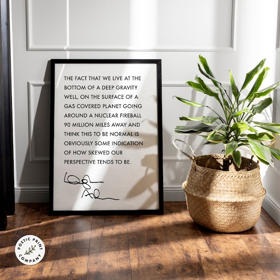 Douglas Adams Deep Gravity Well Nuclear Fireball Perspective Quote Poster